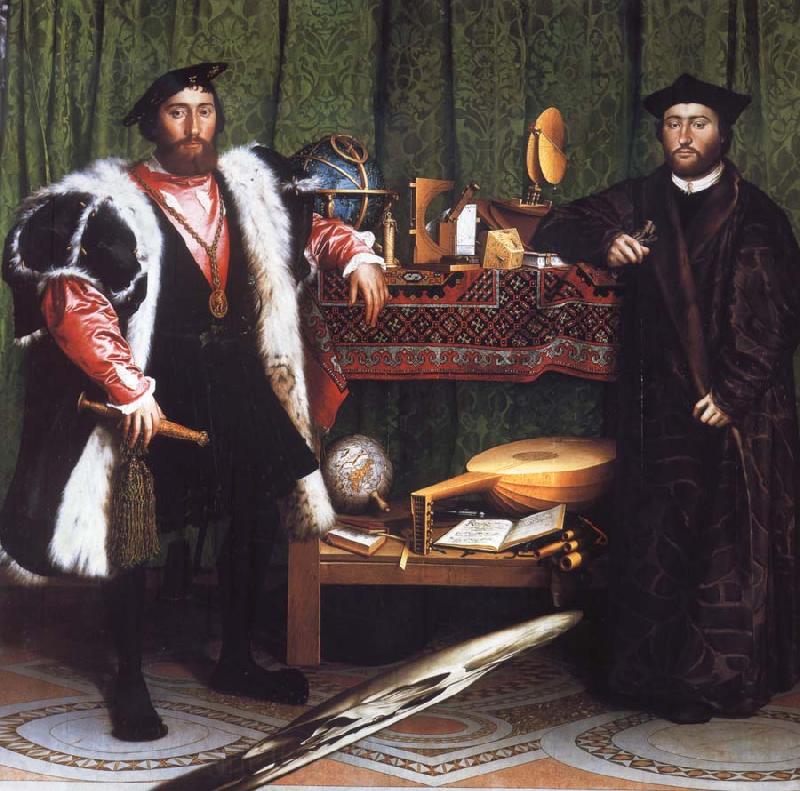 Hans holbein the younger Portrait of Jean de Dinteville and Georges de Selve Norge oil painting art